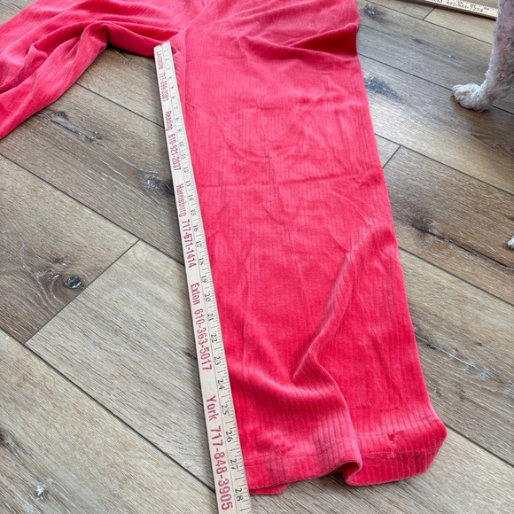 Drapers & Damons XL Coral Lounge Set Velour Gold Button Front Top Elastic Pants - Picture 10 of 16